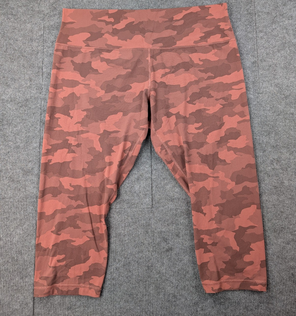 Lululemon Align Crop Leggings Womens 20 Pink Camo Stretch Athleisure Yoga Gym